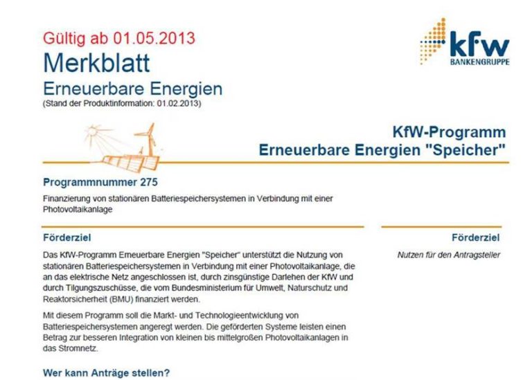 KfW-Merkblatt Detailliert Foerderung Fuer Solarstromspeicher_Grafik_KfW ...